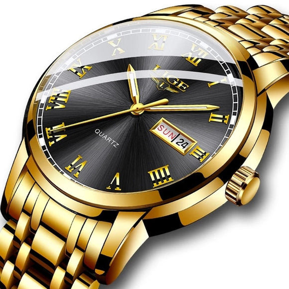 Awesome Waterproof Gold Stainless Steel Watch Bellissimo Deals