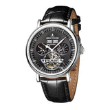 “Designer Chronograph Watch B22 stainless steel case brown leather strap multiple sub-dials”