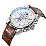 Luxury Chronograph Leather Wristwatch 2023 Bellissimo Deals