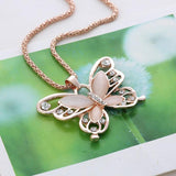 Natural Stone Butterfly Necklace Bellissimo Deals