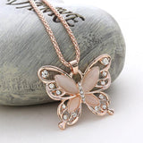 Natural Stone Butterfly Necklace Bellissimo Deals