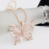 Natural Stone Butterfly Necklace Bellissimo Deals
