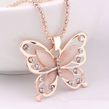 Natural Stone Butterfly Necklace Bellissimo Deals
