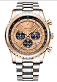 “Luxury Sports Quartz Wristwatch 8989 stainless steel case sapphire crystal brown strap”