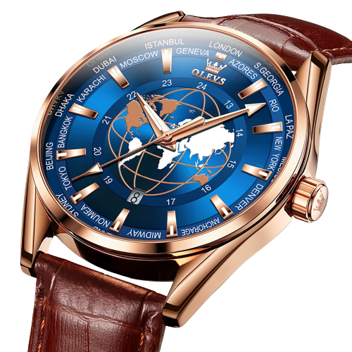 New Time Zone OLEVS 9926 Business Wristwatch Bellissimo Deals