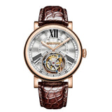 Tourbillon: Elegant Automatic Watch with Alligator Leather Strap RGA1999 Bellissimo Deals