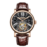 Tourbillon: Elegant Automatic Watch with Alligator Leather Strap RGA1999 Bellissimo Deals