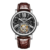 Tourbillon: Elegant Automatic Watch with Alligator Leather Strap RGA1999 Bellissimo Deals