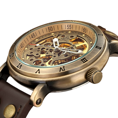 Unique Vintage Bronze Hollow Automatic Mechanical Watches Bellissimo Deals